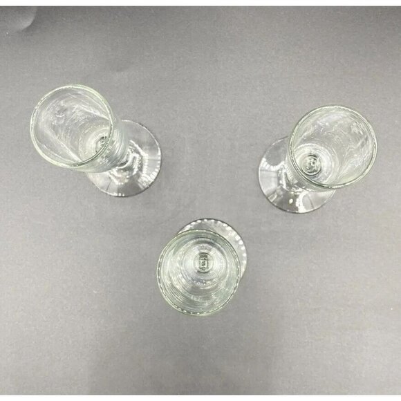 Vintage Cordial Glasses Shot Liqueur Lot 3 Clear Stemmed Wedding Crafts - Picture 3 of 11